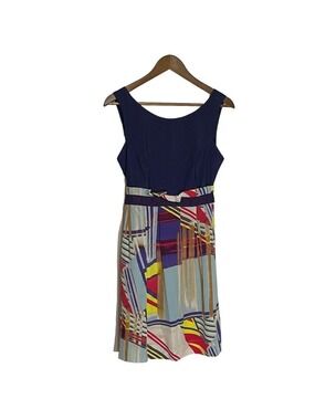 Hype Purple Multicolor Silk Sleeveless Dress Sz 6